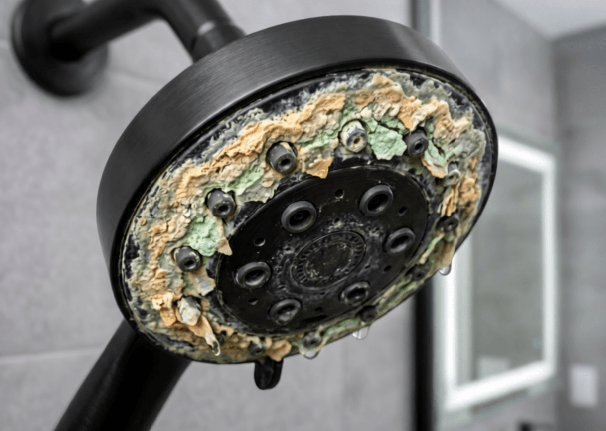 Scale buildup on faucet