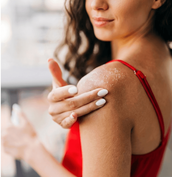 Dry skin caused by hard water